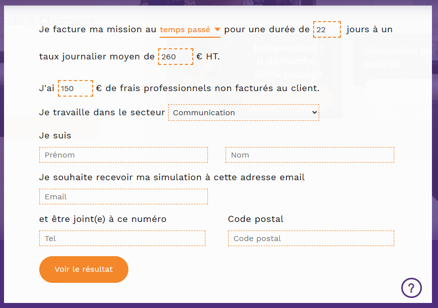 Simulation de salaire chez ITG Portage