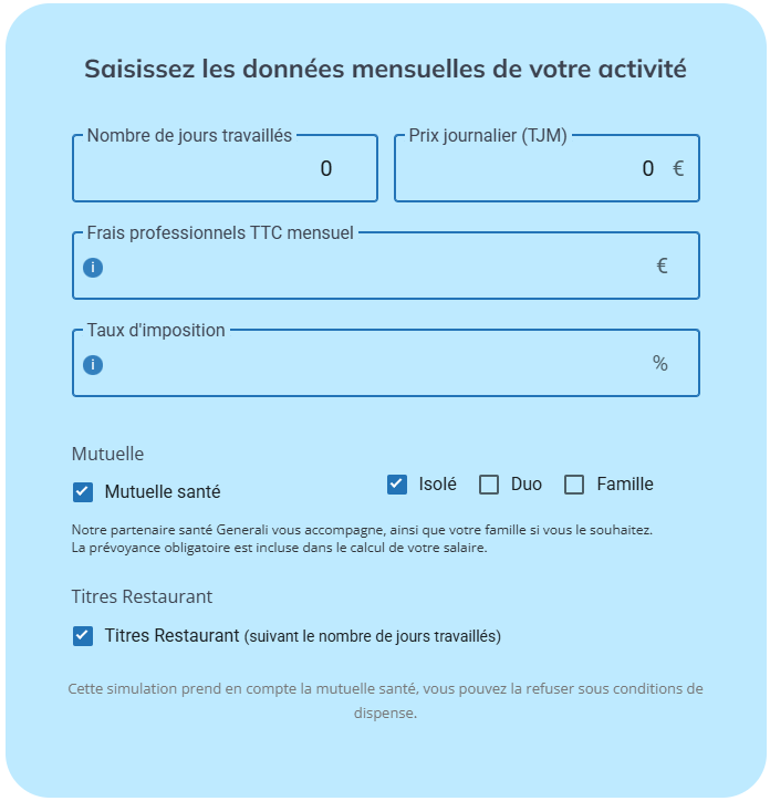 Simulation de salaire en portage salarial chez InfoPortage